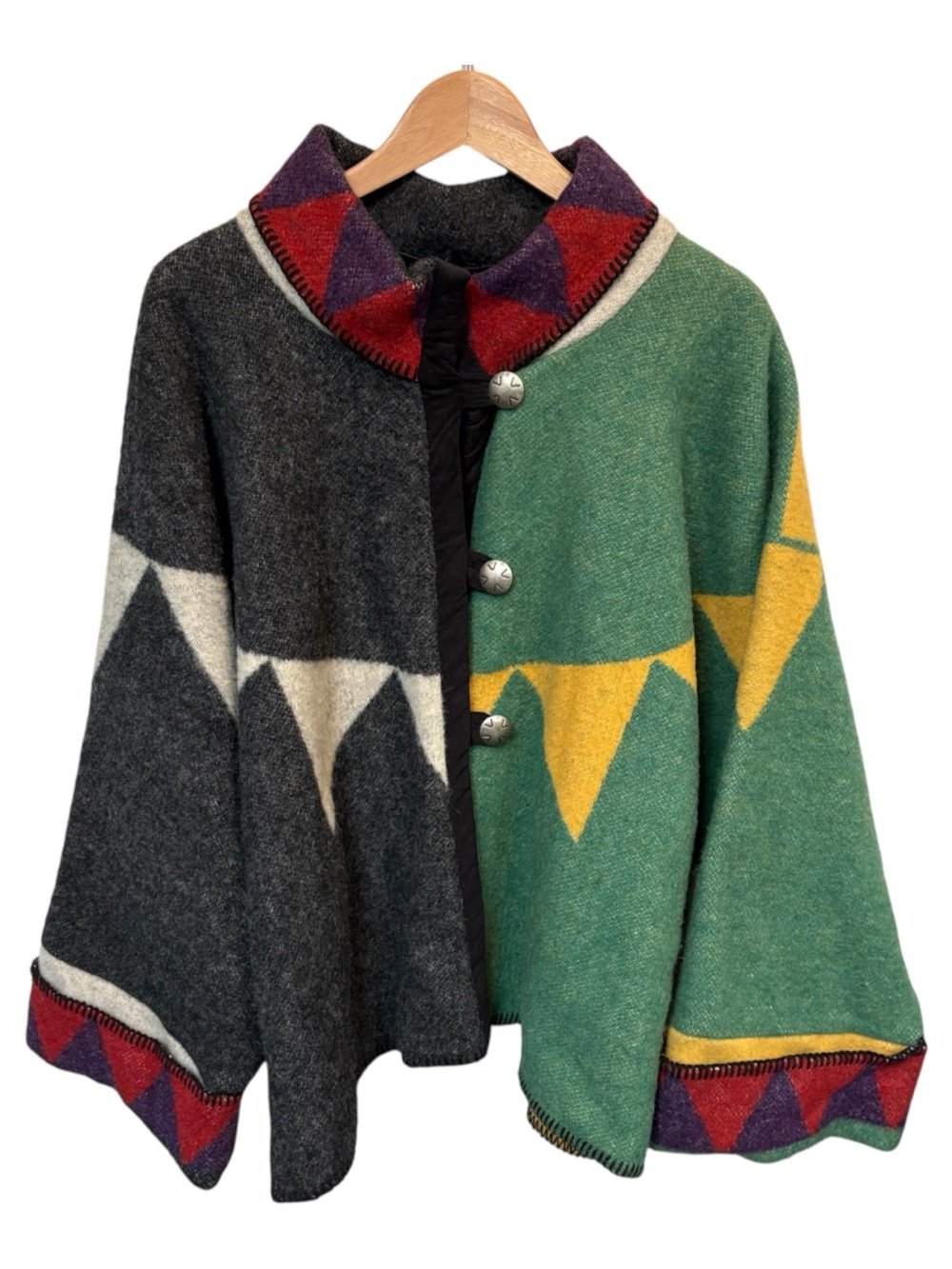 Vintage Aventura Oversized Southwestern Wool Poncho